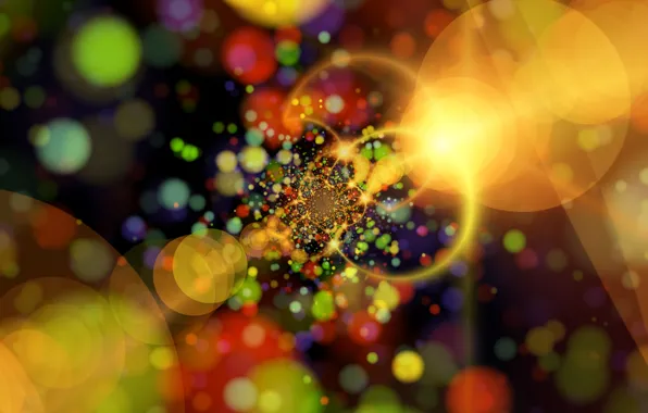 The sun, rays, light, circles, glare, lights, background, holiday