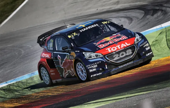 Peugeot, Peugeot, The front, rallycross, 208, T16, WorldRX, Hansen