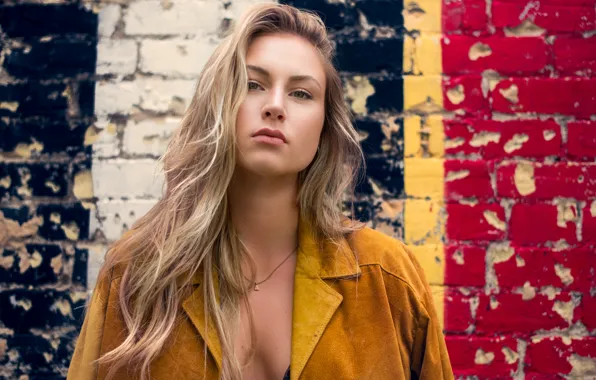 Picture girl, face, background, hair