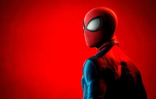 Red, background, costume, superhero, comic, Spider-man, MARVEL, Spider-Man
