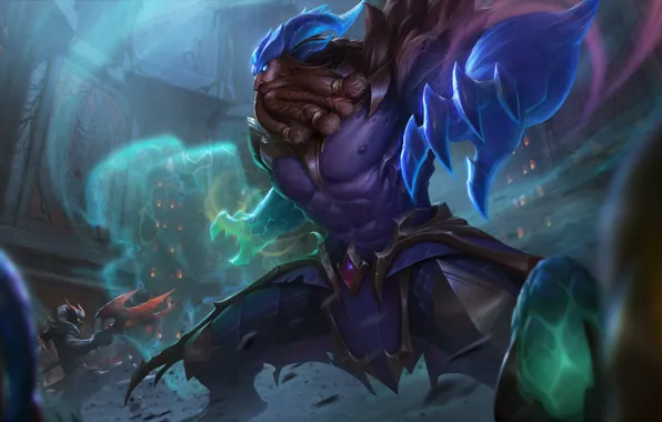 Fantasy, battle, League of Legends, Riot Games, Xin Zhao, Udyr