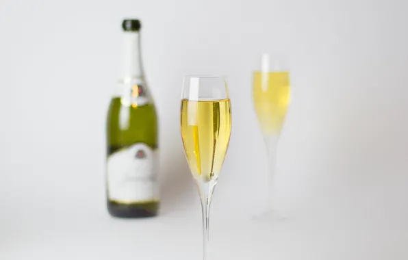 Holiday, bottle, champagne, glasses