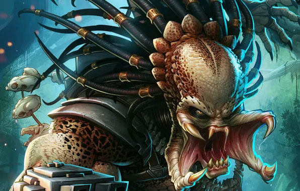 Fiction, alien, Predator, art, predator, Patrick Brown, PatrickBrown