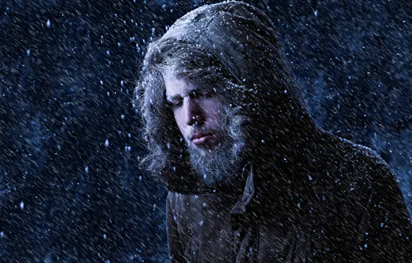 Cold, snow, portrait