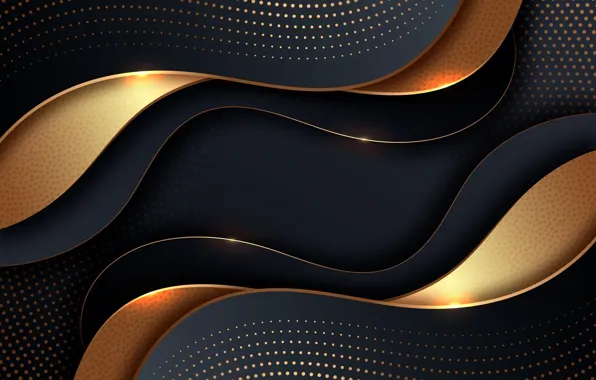 Abstraction, the dark background, vector, elements, black background, gold plated