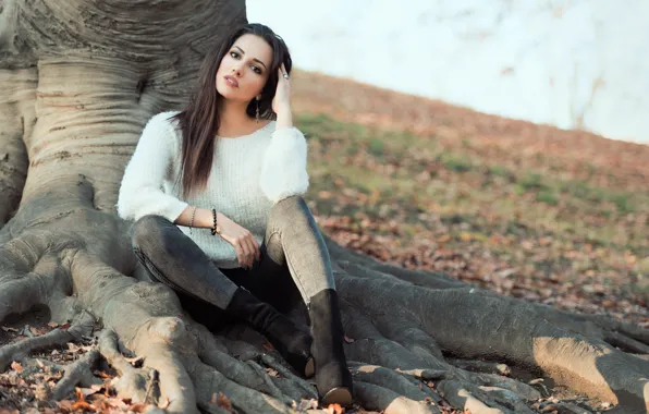 Picture trees, face, model, hair, Carlotta
