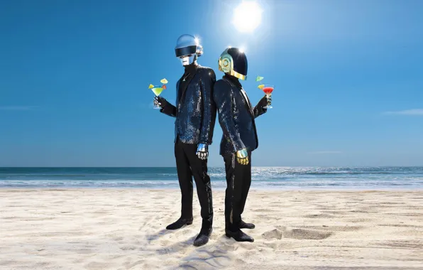 Picture beach, Duo, Daft Punk, electronic, Thomas Bangalter, Daft Punk, Guy-Manuel de homem-Christo