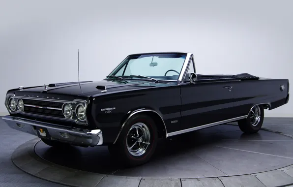 Picture background, GTX, convertible, 1967, Plymouth, the front, Muscle car, Convertible