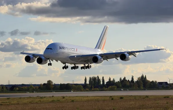 A380, Airbus, Aviatoin, Airfrance, Landing