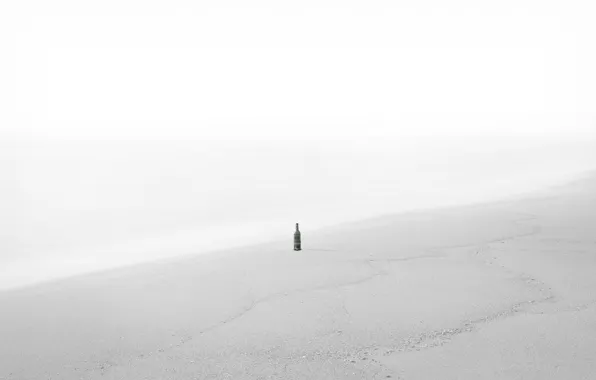Picture fog, shore, bottle