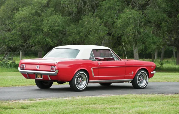 Red, Ford Mustang, Classic, 1964, Hardtop, Pony Car