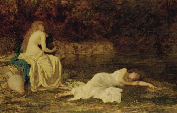Picture pitcher, two girls, Dreaming, Sophie Gengembre Anderson