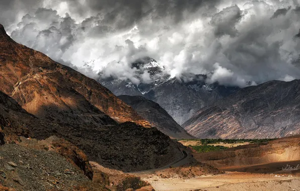 Picture landscape, mountains, clouds, nature