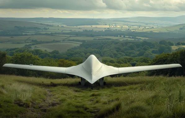 Field, grass, clouds, aviation, fog, the plane, view, field