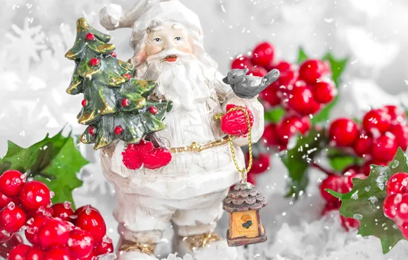 Berries, Christmas, New year, Santa Claus, Santa Claus, figure