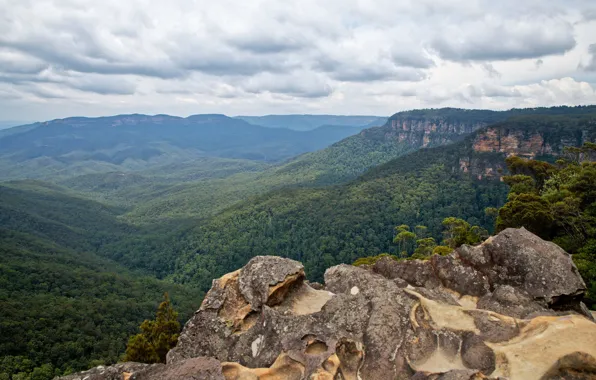 The sky, Nature, Clouds, Mountains, Trees, Landscape
