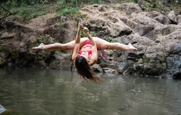 Swimsuit, summer, water, girl, pose, body, legs, fun
