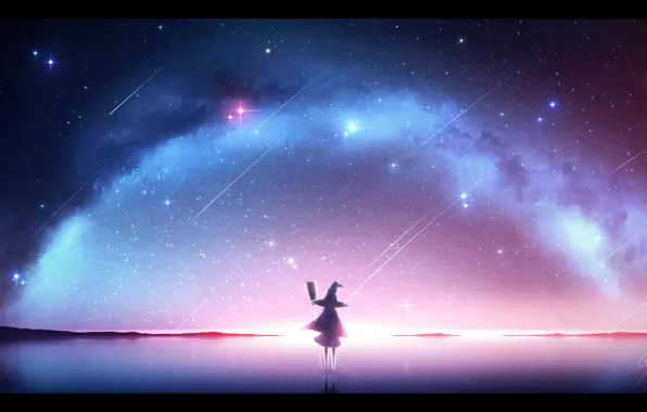 Ice, night, fantasy, girl, witch