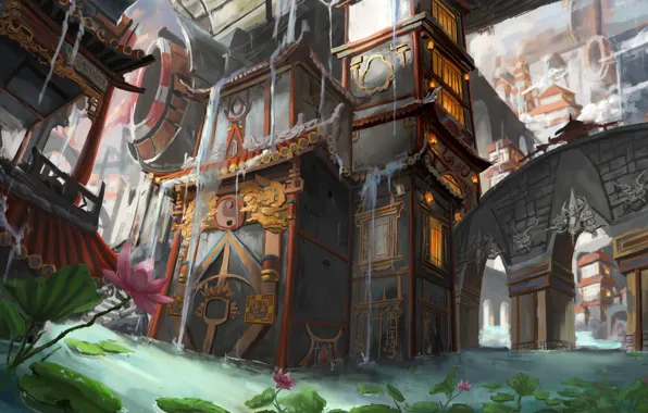 Home, Figure, The city, Building, Art, Art, Concept Art, Old city