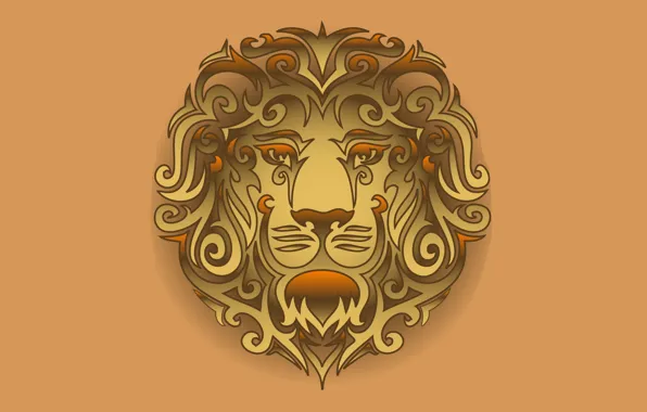 Leo, head, tribal, lion, head