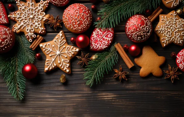 Board, cookies, Christmas, New year, figure, AI art, neural network