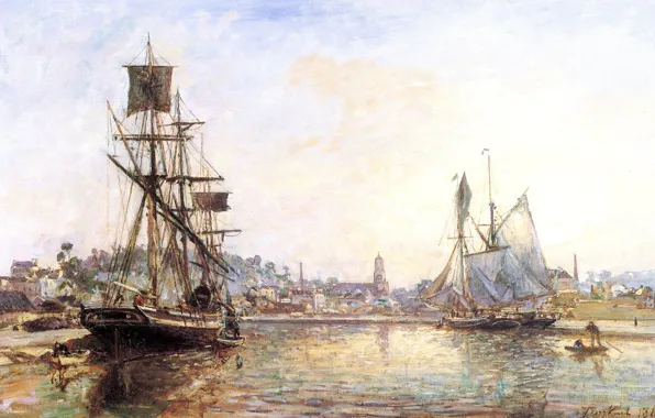 Picture picture, painting, painting, The Honfleur Port