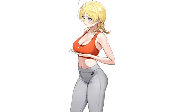 Girl, sexy, cleavage, boobs, anime, beautiful, short hair, pretty