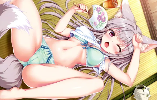 Girl, sexy, lingerie, pantsu, bra, cleavage, panties, long hair