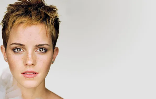 Portrait, freckles, Emma Watson