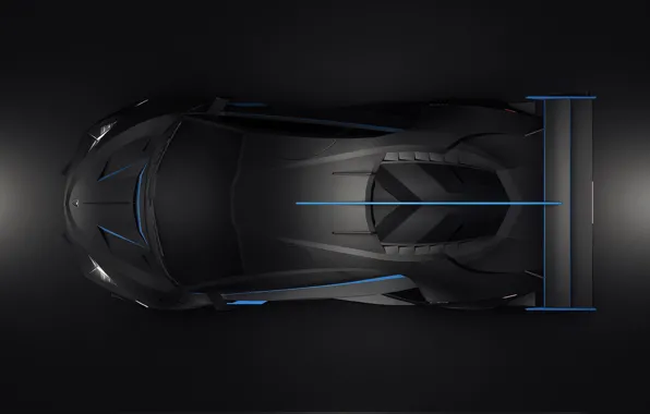 Auto, Lamborghini, Machine, Car, Render, The view from the top, Supercar, Night