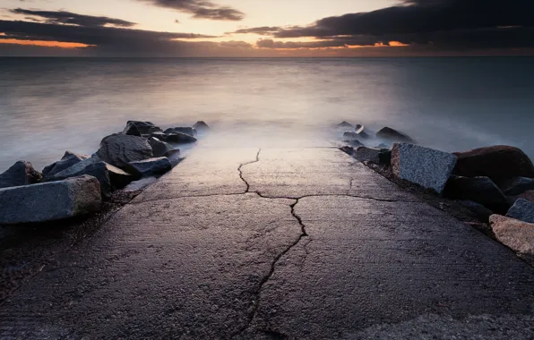 Picture sea, stones, island, excerpt, Caribbean Islands, Saint-Martin