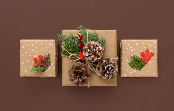 Decoration, snowflakes, holiday, rope, Christmas, gifts, red, New year