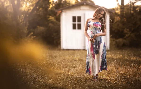 Picture summer, girl, dress, the beauty, Viktoria Seekircher