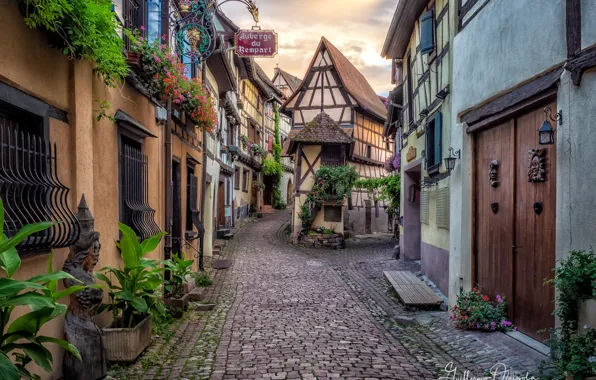 Picture street, France, home, Alsace, Eguisheim