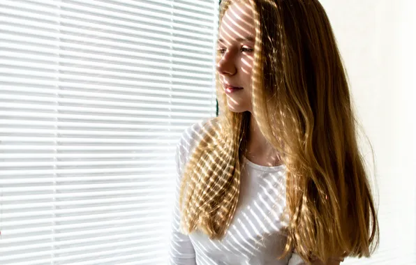 Light, model, window, blonde, Anya, light background