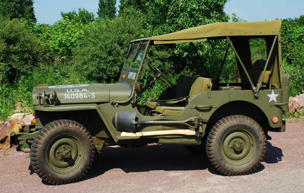 Picture war, car, army, 1944, Jeep, high, patency, world