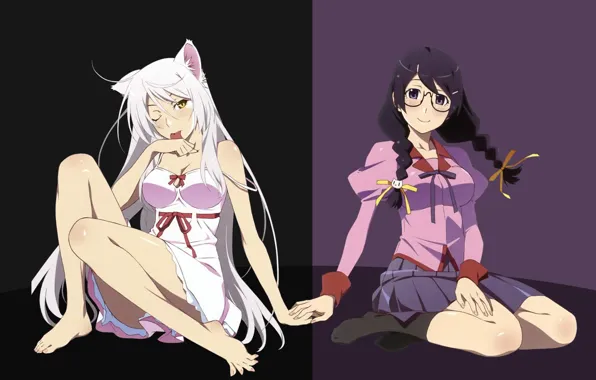 Kawaii, nothing, anime, cat, brunette, manga, bishojo, seifuku