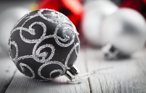 Grey, pattern, toy, ball, ball, New Year, Christmas, the scenery
