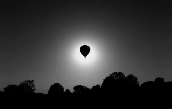 Picture light, ball, black and white, air