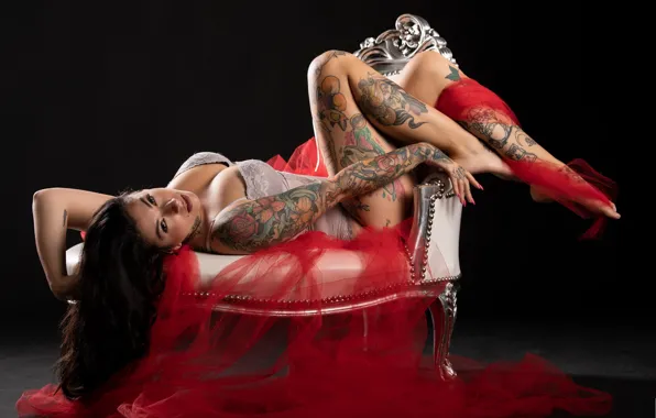 Picture pose, tattoo, girl
