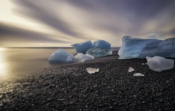 Ice, sea, shore