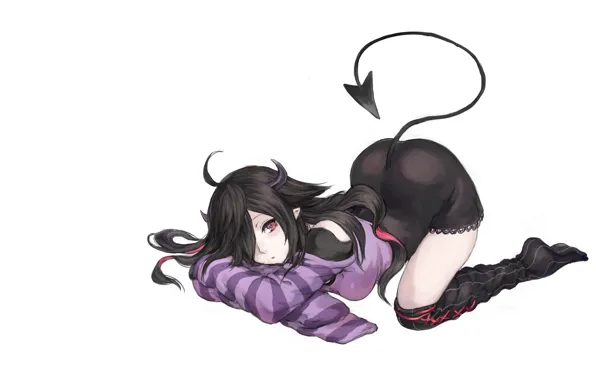 Picture cat, simple background, tail, girl, minimalism