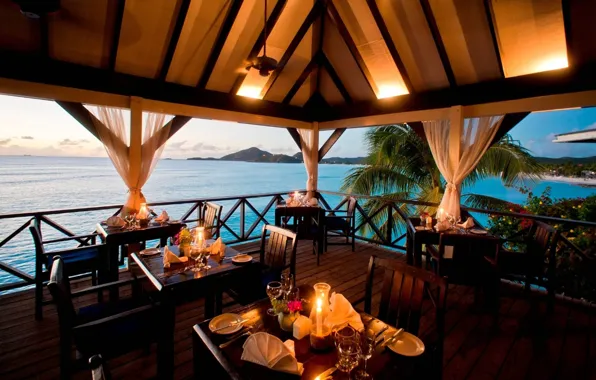 Picture design, style, interior, restaurant, beach, Front, terrace, Dining