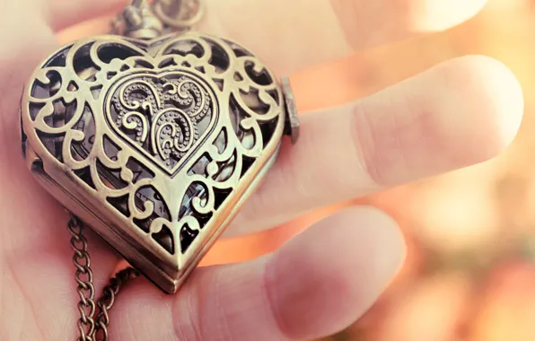Picture heart, hand, pendant, fingers, decoration