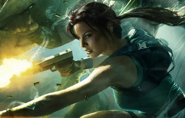 Picture Girl, Gun, Lara Croft, Lara Croft and the Guardian of Light