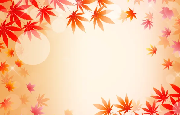 Picture leaves, postcard, template, blank