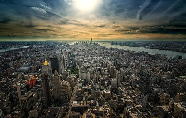 The city, building, skyscrapers, USA, New York, NYC