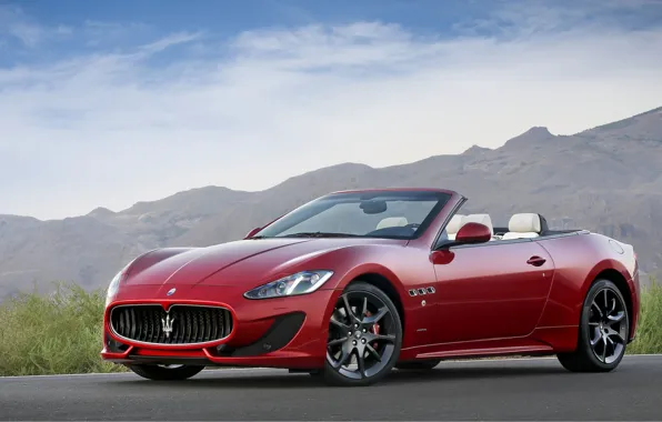 Maserati, Red, Sport, Machine, Convertible, Maserati, Red, Car