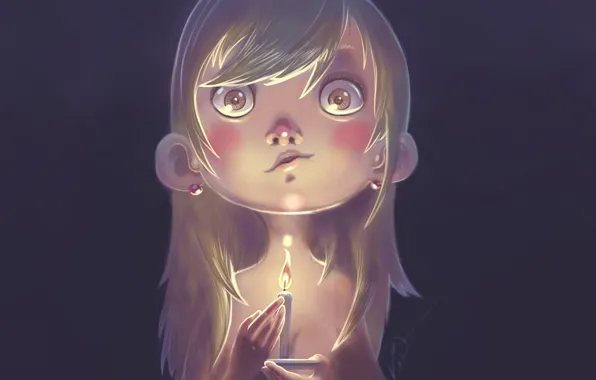 Picture figure, candle, girl, Candle