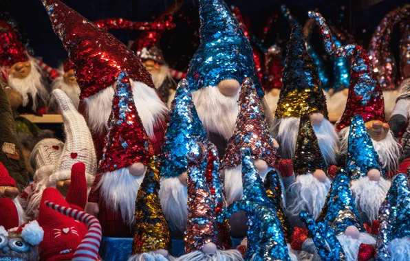 Toys, Shine, Christmas, dwarves, New year, Santa Claus